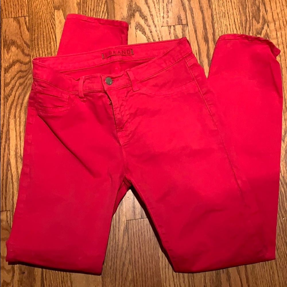 J Brand skinny leg shock pink jeans